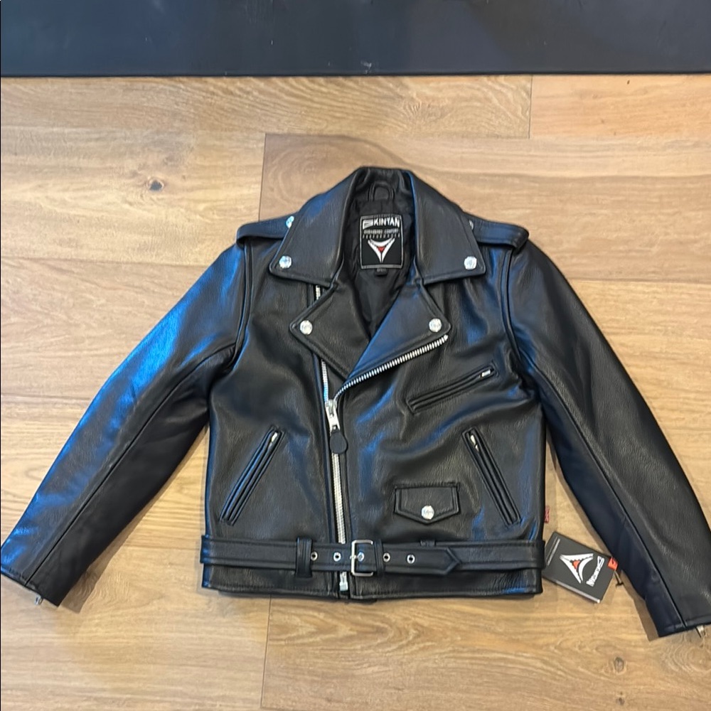 Skintan leather Jacket Asymmetrical Design